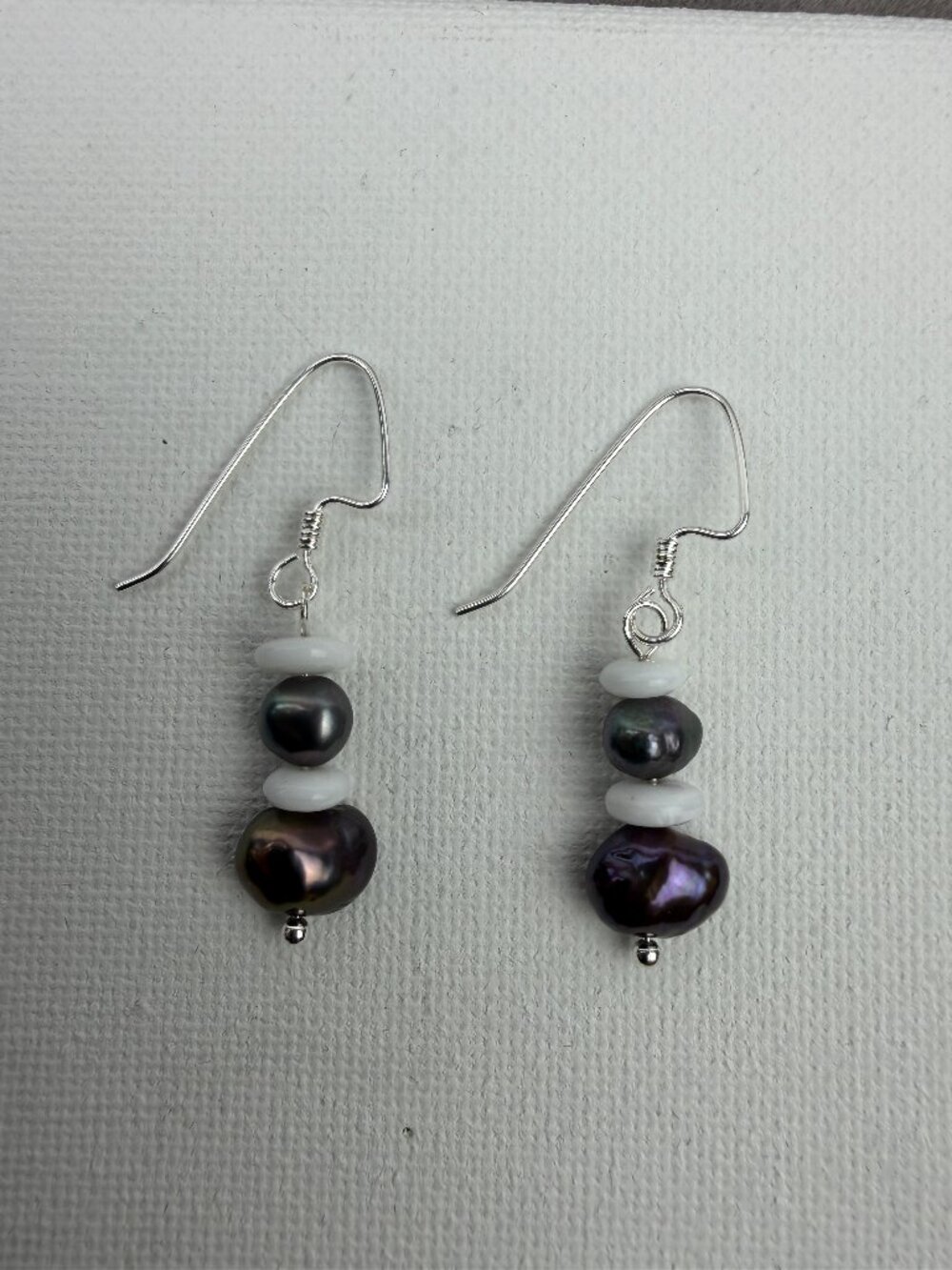 Freshwater Cultured Peacock Button Pearl Earrings